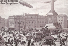 De schrik van de Londenaars voor de zeppelins, 1915