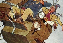 Reis met de luchtballon, 1909