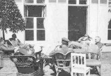 De vliegeniers-officiers van KAGOHL 3 op het kasteel Pycke, Melle, 1917