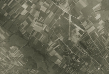 Zicht vanuit de lucht op het vliegveld van Gontrode, 1917 Zicht vanuit de lucht op het vliegveld van Gontrode, 1917