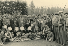 Groepsfoto schuttersmaatschappij, Lochristi, 1952