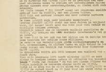 Brief waarin het programma van de tournée van 1976 van Circus Piste door België voorgesteld wordt