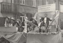 Bacchusstoet met praalwagen, Sint-Lievens-Houtem, 1961