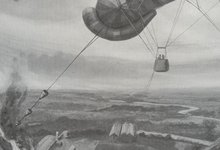 Luitenant Hawker bombardeert een Duitse Zeppelinloods te Gontrode, Gontrode, 19 april 1915