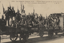 Belgische troepen vertrekken naar het front, 1914 Belgische troepen vertrekken naar het front, 1914