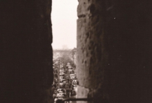 Jaarmarkt gezien vanuit de kerktoren, Sint- Lievens- Houtem, 1967 Jaarmarkt gezien vanuit de kerktoren, Sint- Lievens- Houtem, 1967