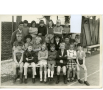 Klasfoto van het 2de leerjaar bij meester Van Gotha in het Paus Johannescollege, Merelbeke, 1972-1973
