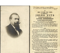 Doodsprentje met betrekking tot de Melse beeldhouwer Jules Vits, 1935