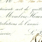 Porseleinkaart Harmonie Lochristi aan Dhr. Maximiliaan Vanden Plas, 1843