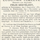 Bidprentje Ludovica Verleye, Merelbeke, 1919