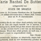 Bidprentje van Marie Rachel De Sutter, St- Lievens- Houtem, 1923