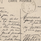 Achterzijde postkaart aan Mr Reynaert, Wetteren, 1914-1918